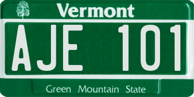 VT license plate AJE101