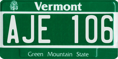 VT license plate AJE106