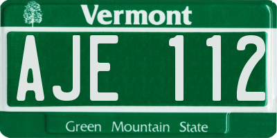 VT license plate AJE112