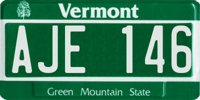 VT license plate AJE146