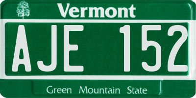 VT license plate AJE152