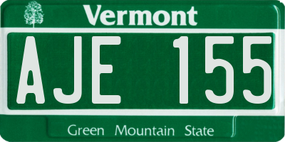 VT license plate AJE155