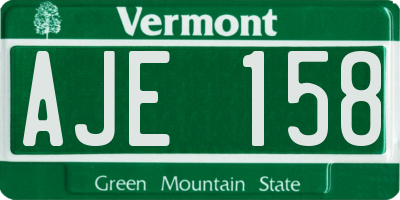 VT license plate AJE158