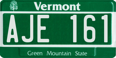 VT license plate AJE161