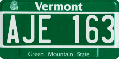 VT license plate AJE163
