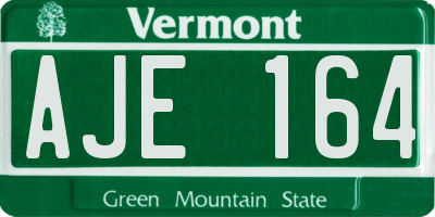 VT license plate AJE164