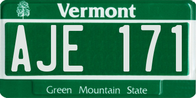 VT license plate AJE171