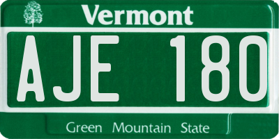 VT license plate AJE180