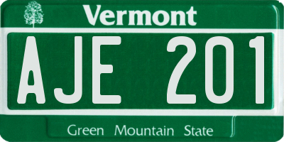 VT license plate AJE201