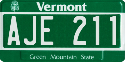 VT license plate AJE211