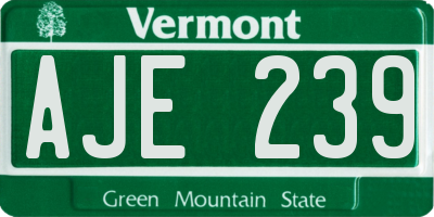 VT license plate AJE239
