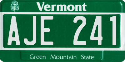 VT license plate AJE241
