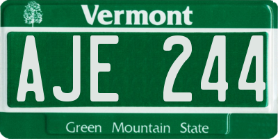 VT license plate AJE244