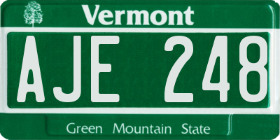 VT license plate AJE248