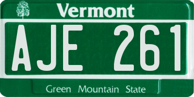 VT license plate AJE261