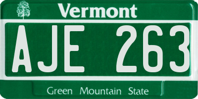 VT license plate AJE263
