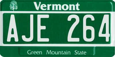 VT license plate AJE264