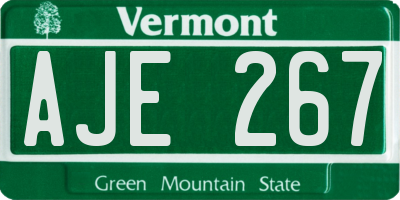 VT license plate AJE267