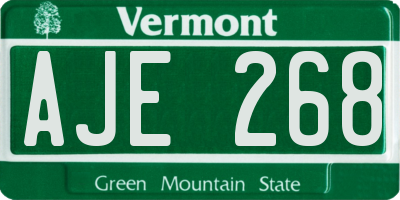 VT license plate AJE268