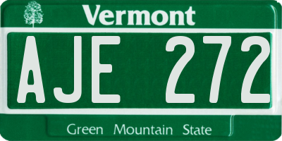 VT license plate AJE272