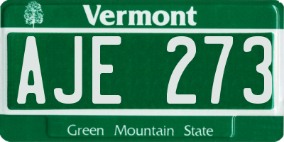 VT license plate AJE273