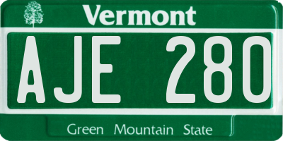 VT license plate AJE280