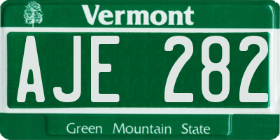 VT license plate AJE282