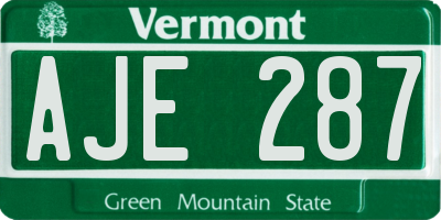VT license plate AJE287