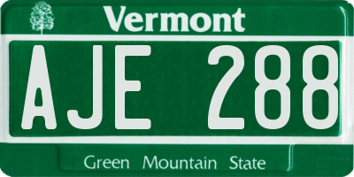 VT license plate AJE288
