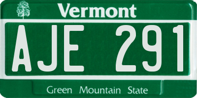 VT license plate AJE291