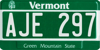 VT license plate AJE297