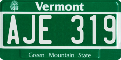 VT license plate AJE319