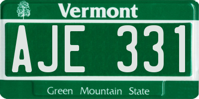 VT license plate AJE331
