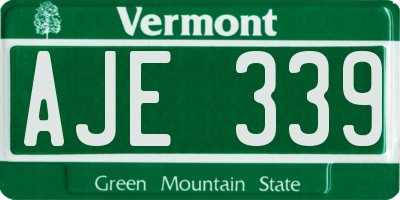 VT license plate AJE339