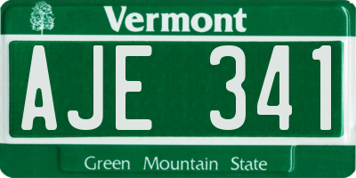 VT license plate AJE341
