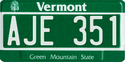 VT license plate AJE351