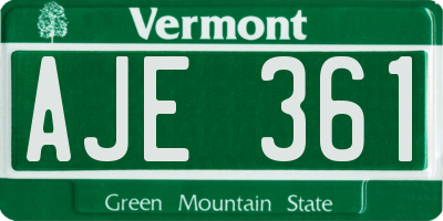 VT license plate AJE361