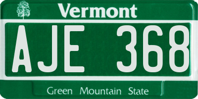 VT license plate AJE368