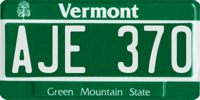 VT license plate AJE370