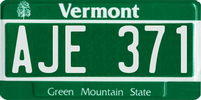 VT license plate AJE371