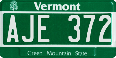 VT license plate AJE372