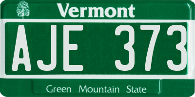VT license plate AJE373