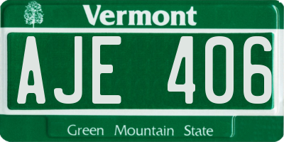 VT license plate AJE406