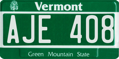 VT license plate AJE408