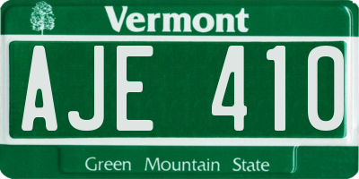 VT license plate AJE410