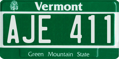 VT license plate AJE411