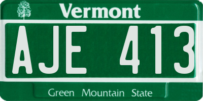 VT license plate AJE413
