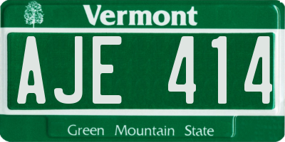 VT license plate AJE414