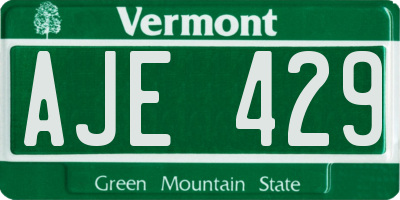 VT license plate AJE429