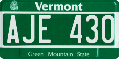 VT license plate AJE430